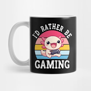 I'd Rather Be Gaming Cute Kawaii Axolotl Gamer Mug